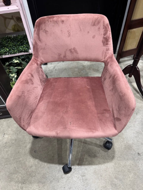 Pink Velvet Office Chair