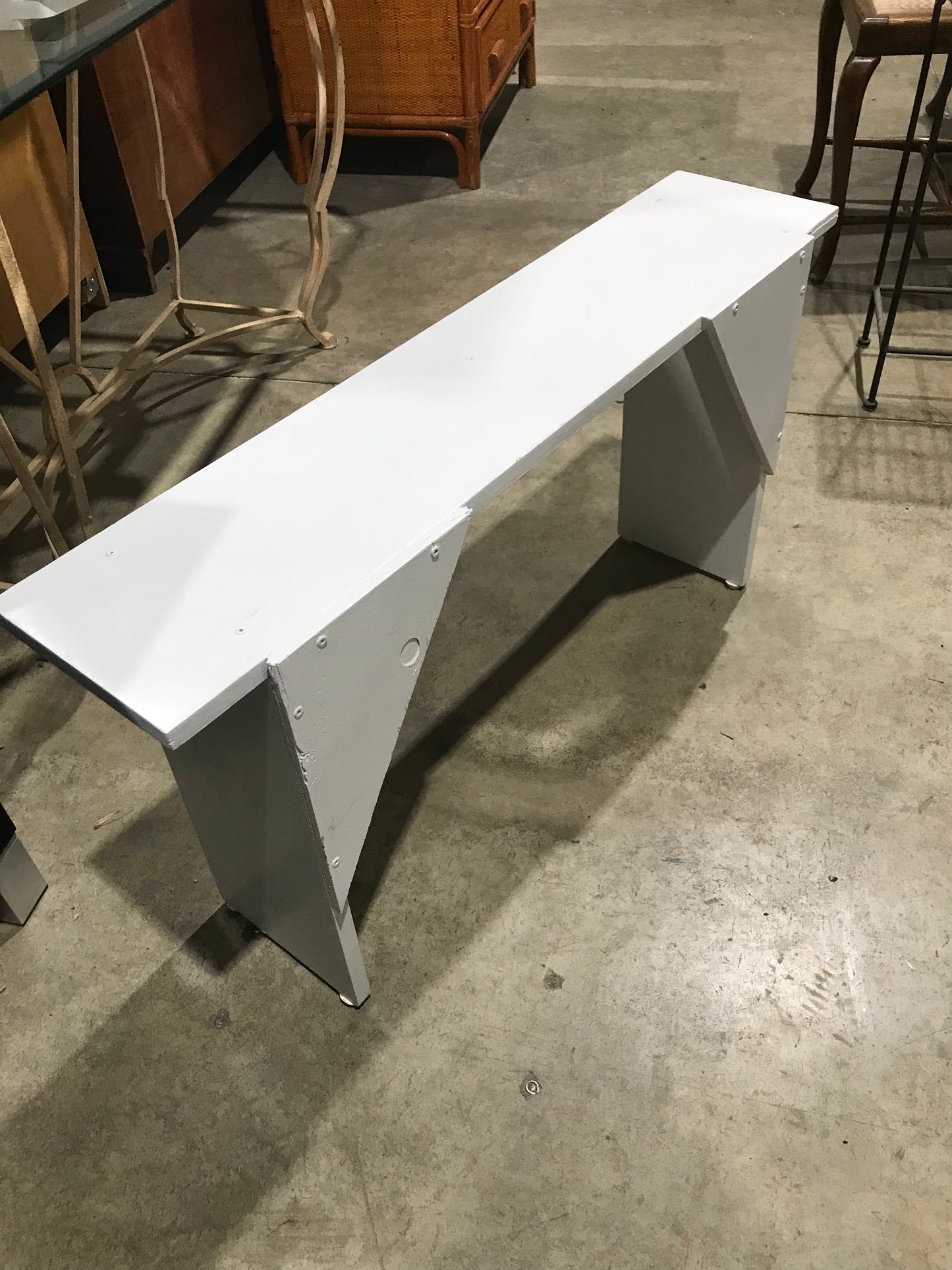 White Wooden Plant Bench