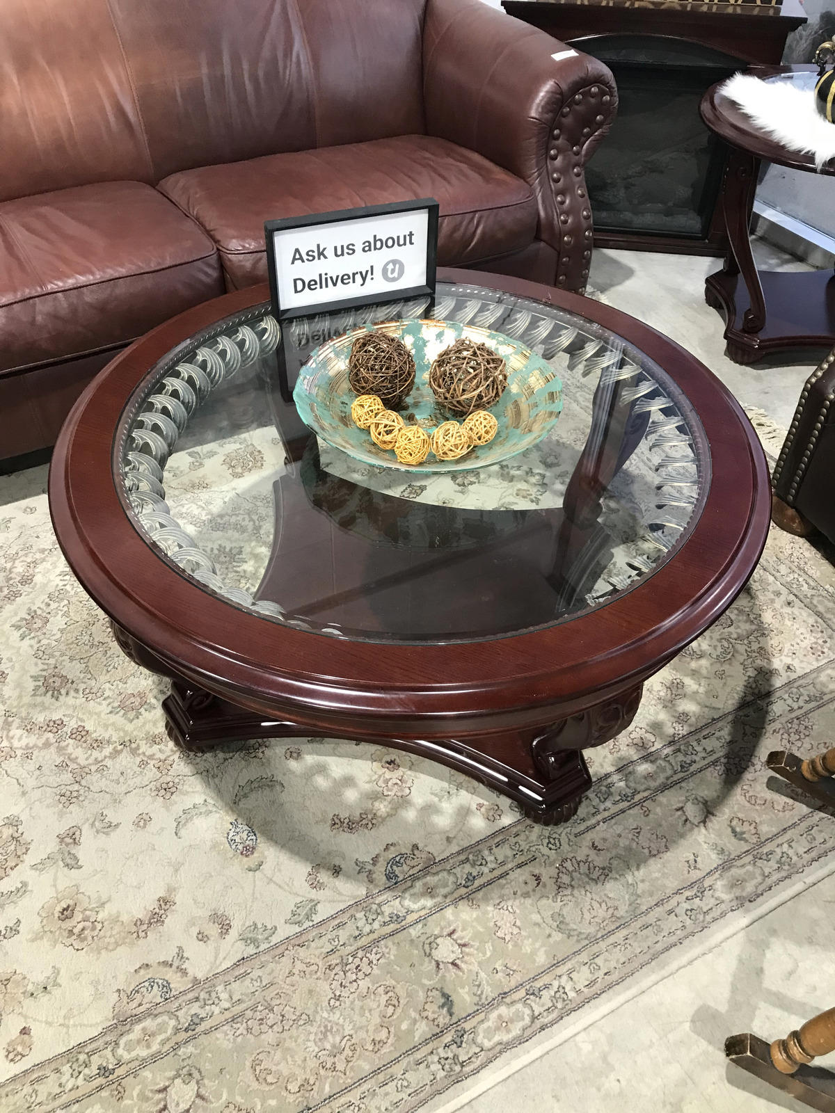 Matching Glass Top End Tables (2) & Coffee Table