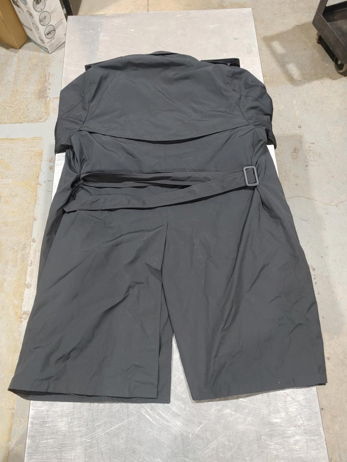 Excellent Condition Moores Long Black Trench Coat Size 46 Reg