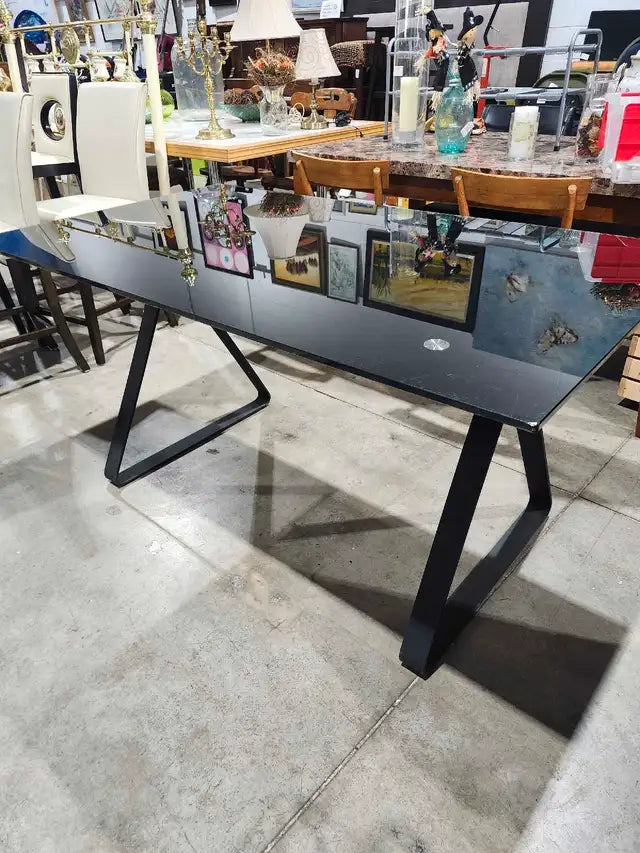 Black Glass Dining Table/Desk