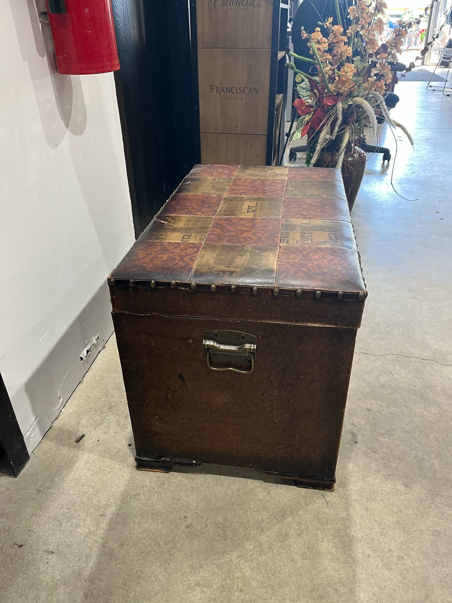 Vintage Leather and Wooden storage chest
