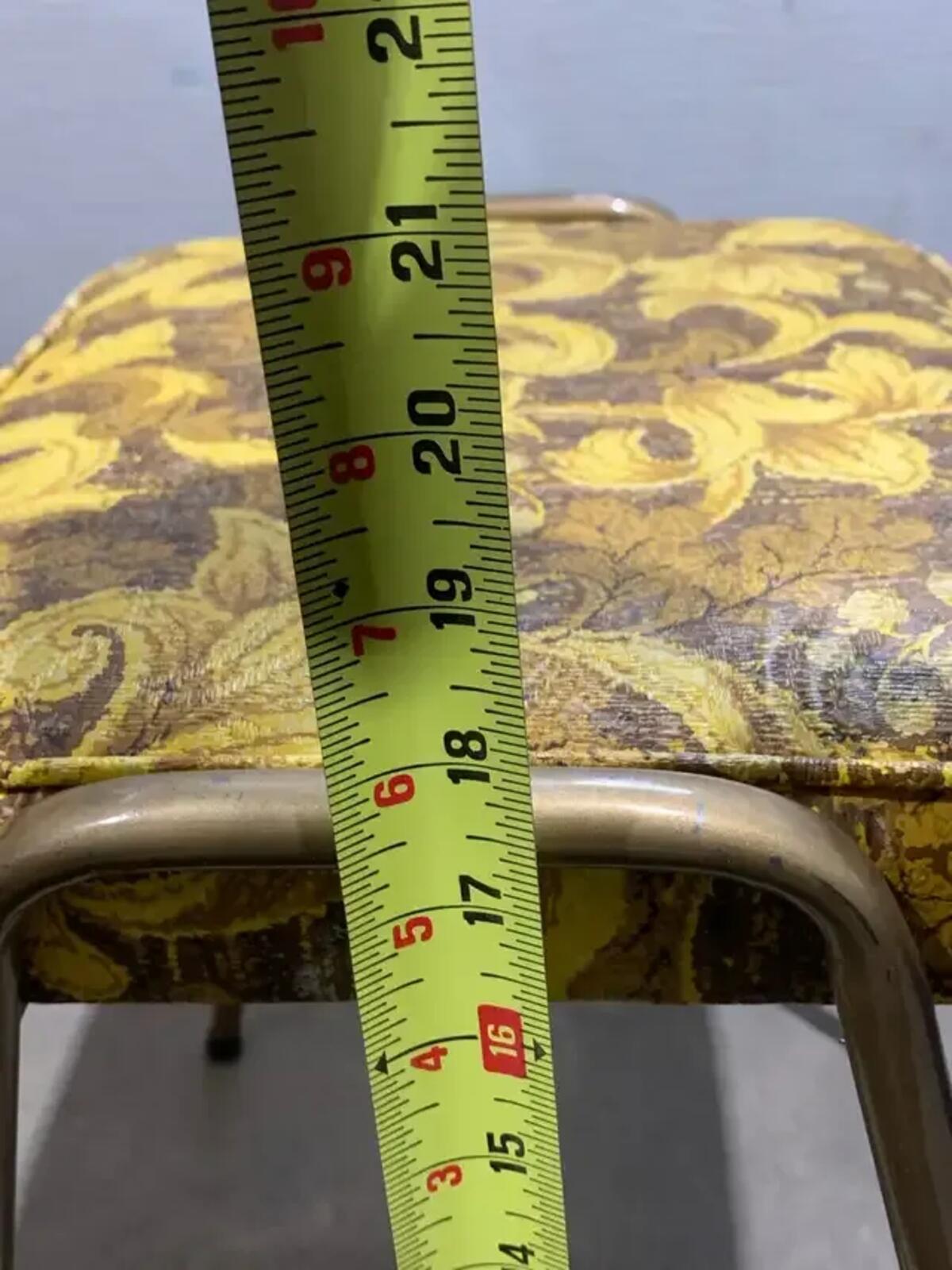 Vintage Yellow/Gold Retro Stool
