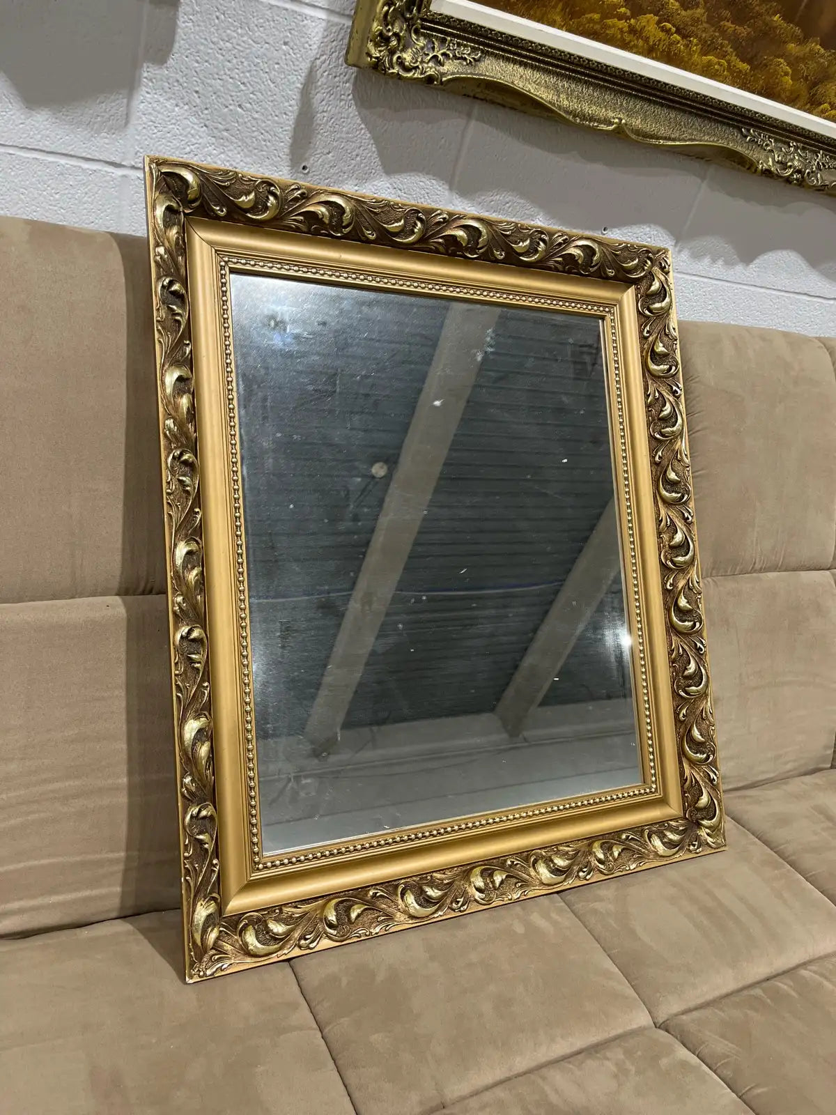 vintage framed mirror
