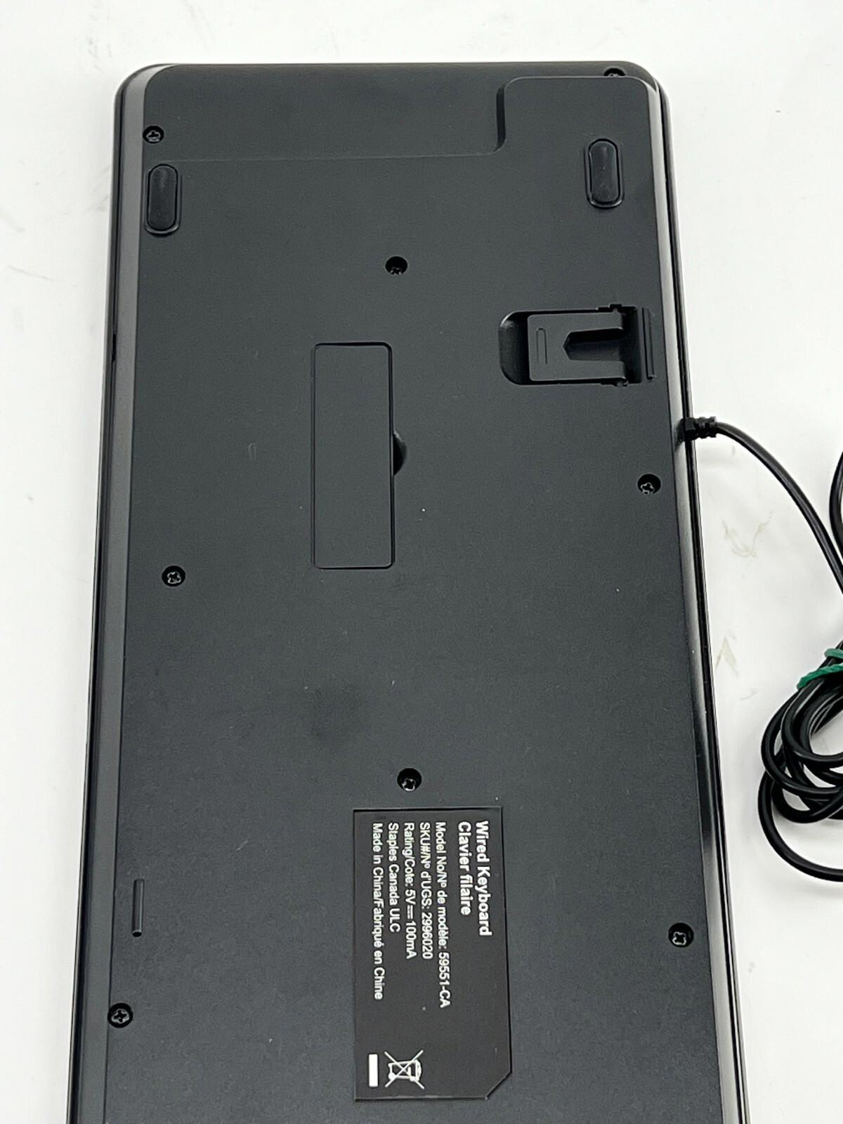 staples wired keyboard black (59551-CA)