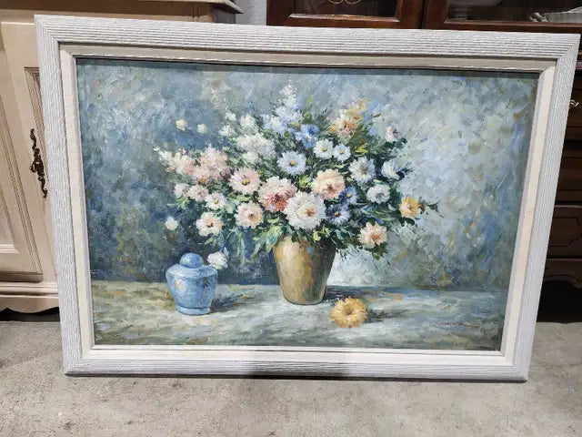 Original Framed Floral Painting - 40x34"