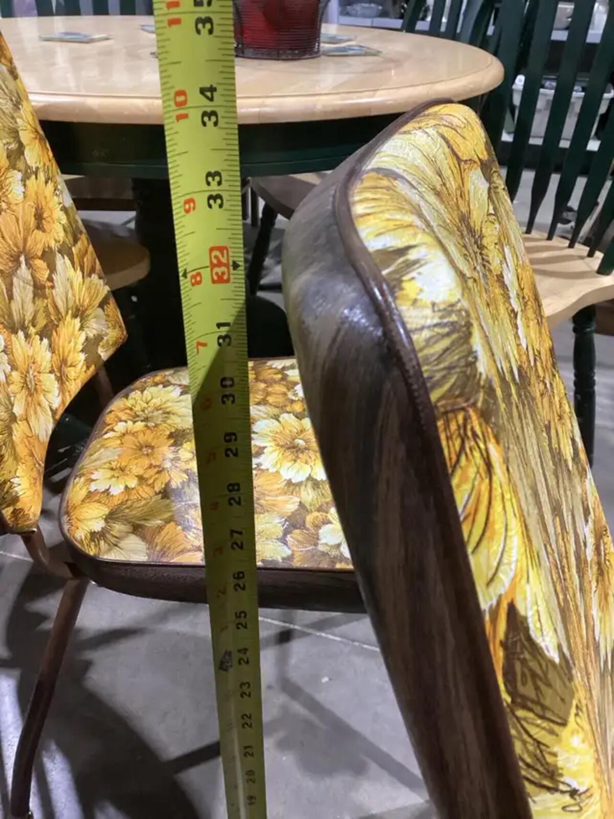 Vintage Floral Dining Chairs - 4 Available