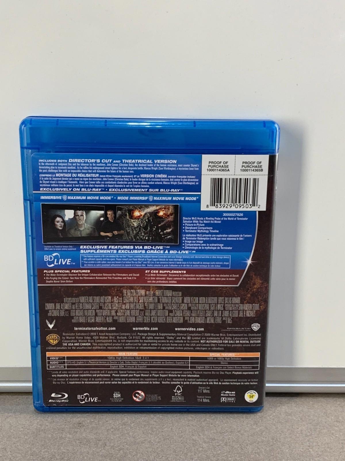 Terminator Salvation: Blu-ray 2-Disc Theatrical + Director's Cut 2009 Great Cond