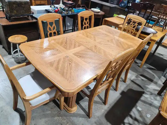 Wooden Extendable Dining Table & 6 Chairs