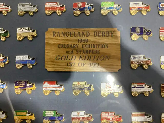 Rangeland Derby 1989 Gold Edition Framed Pin Set