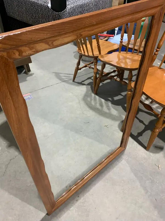 Carved Edge Framed Wood Dresser Mirror