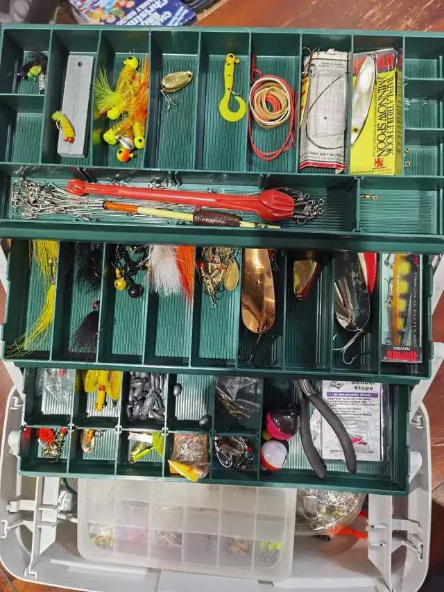 Plano Tackle Box with Assorted Fishing Lure Collection