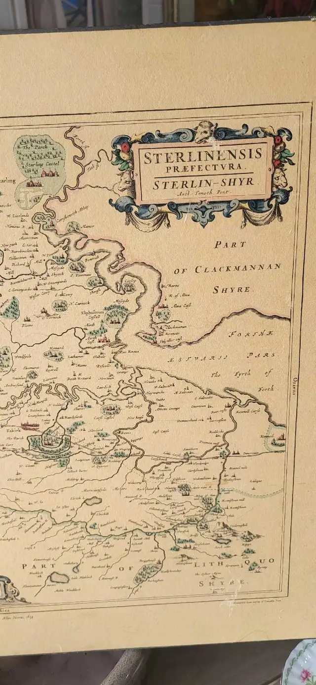 Vintage Sterlinensis Prefectvra Map Print