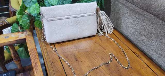 Urban Expressions Boho Cutout Clutch with Tassle - Tan