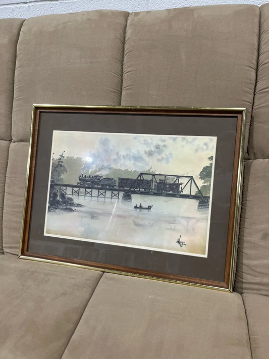 Vintage framed print art