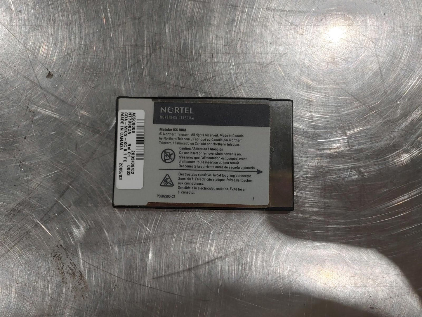 Winstation NORTEL Modular ICS ROM Memory Card Silver Tested Working - Fair