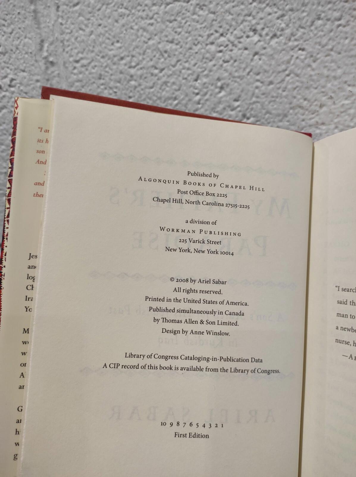 My Father's Paradise by Ariel Sabar First Edition