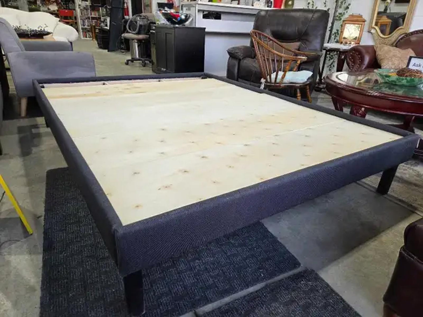 Fabric Upholstered Platform Queen Bed Frame