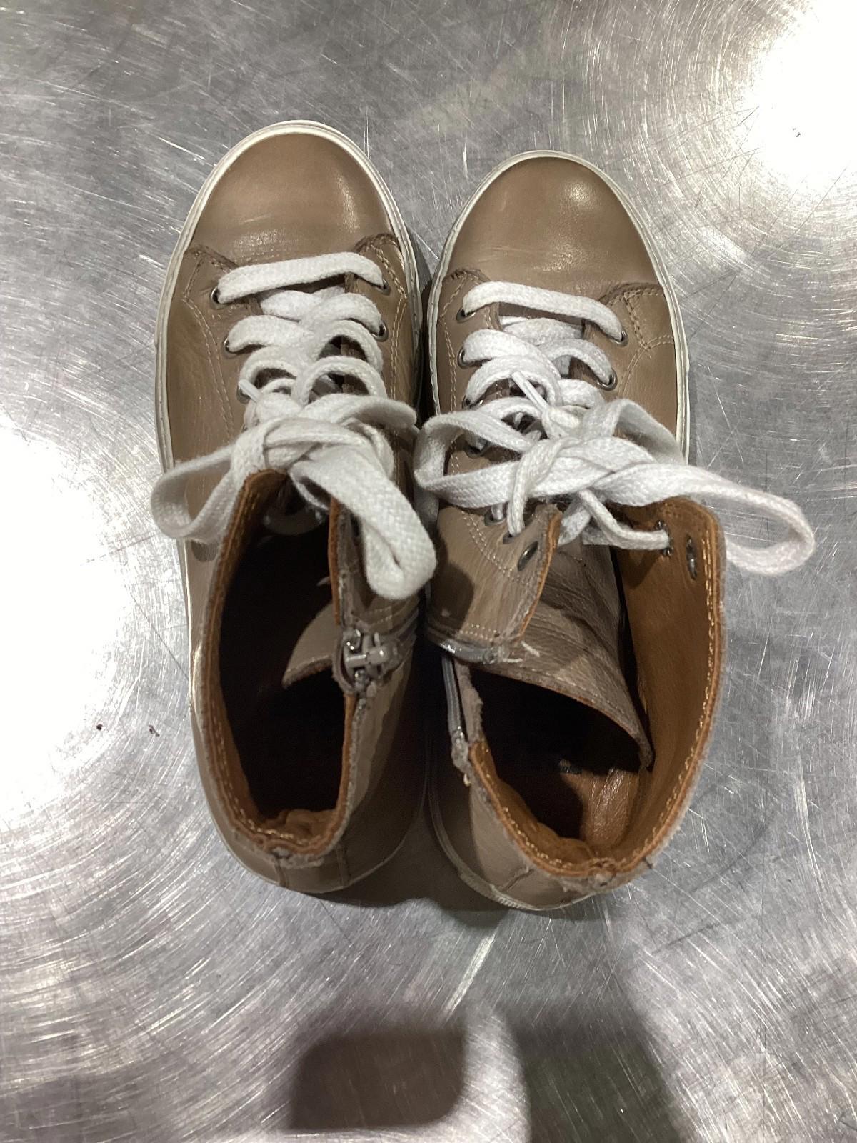 Brown Leather High Top Sneakers women