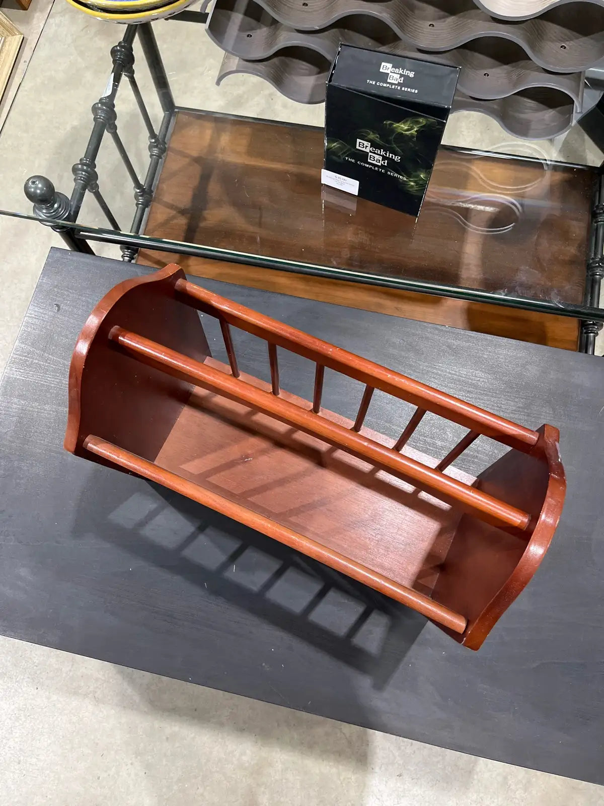 Wooden magazine rack