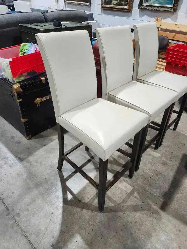 Set of 3 Vinyl Bar Stools