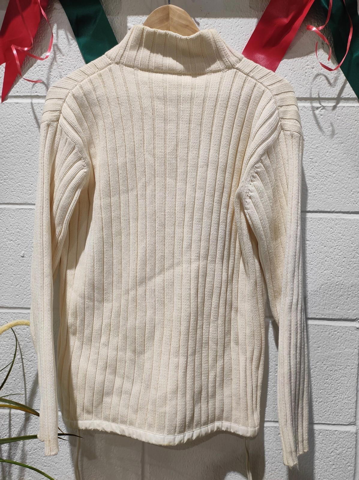 JACKPOT by CARLI GRY Vintage White 1/4 Zip Knit Pullover