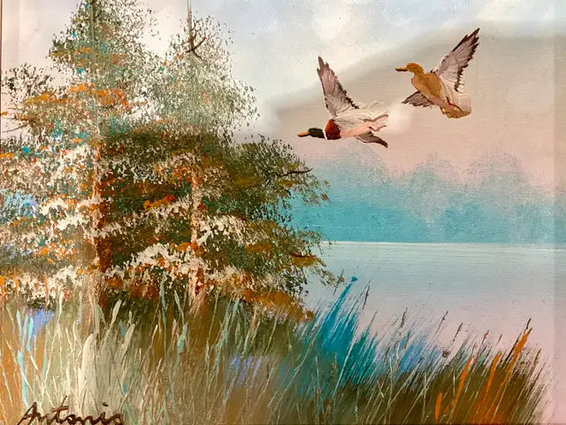 Set of 2 Original Duck Paintings various artists