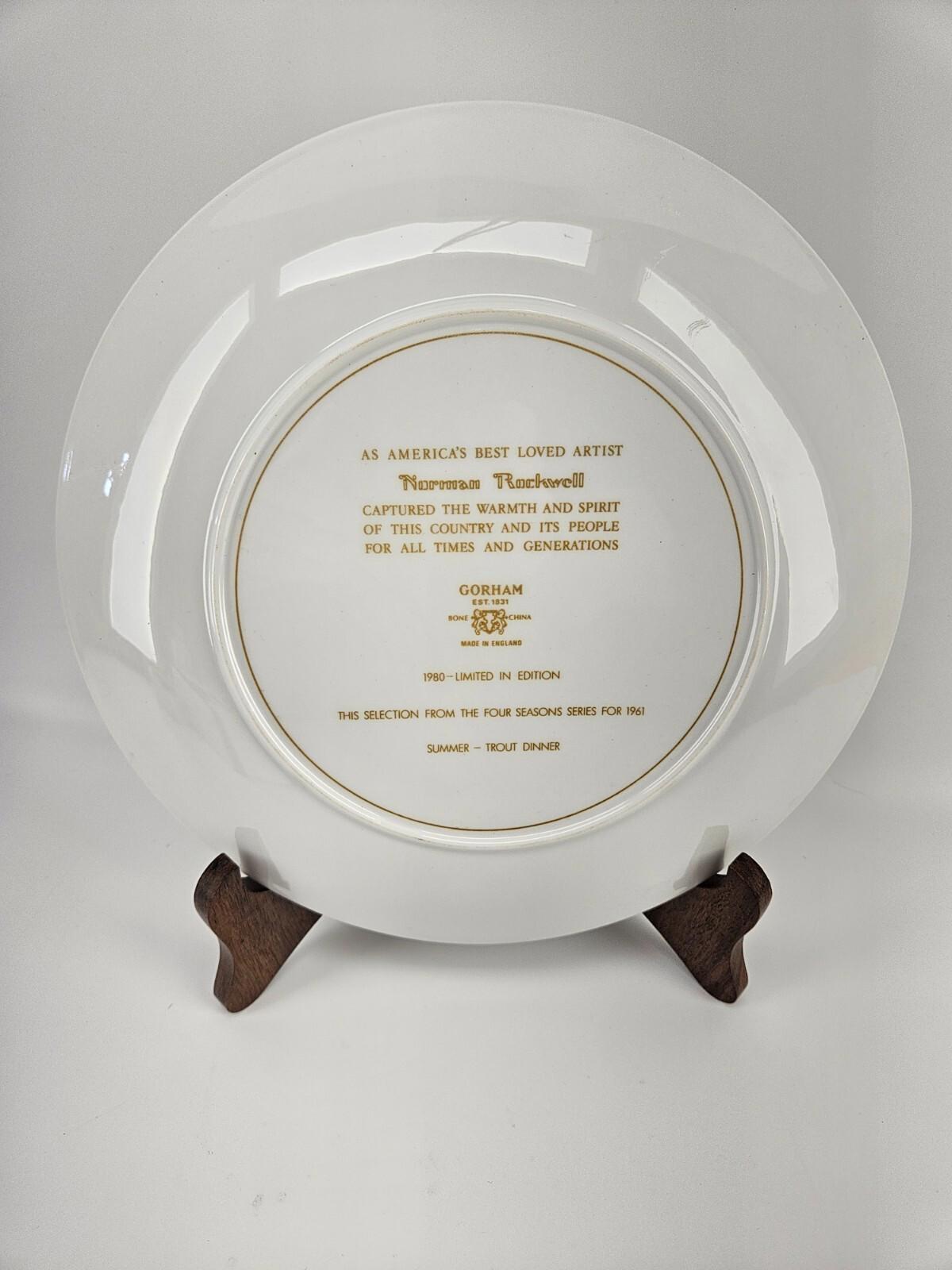 Norma Rockwell Collector Plate - Summer Trout Dinner