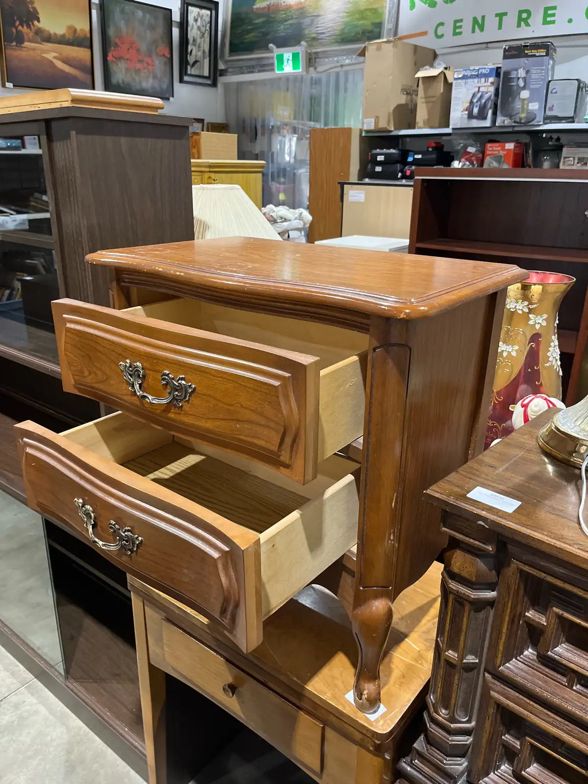 Vintage wooden nightstand