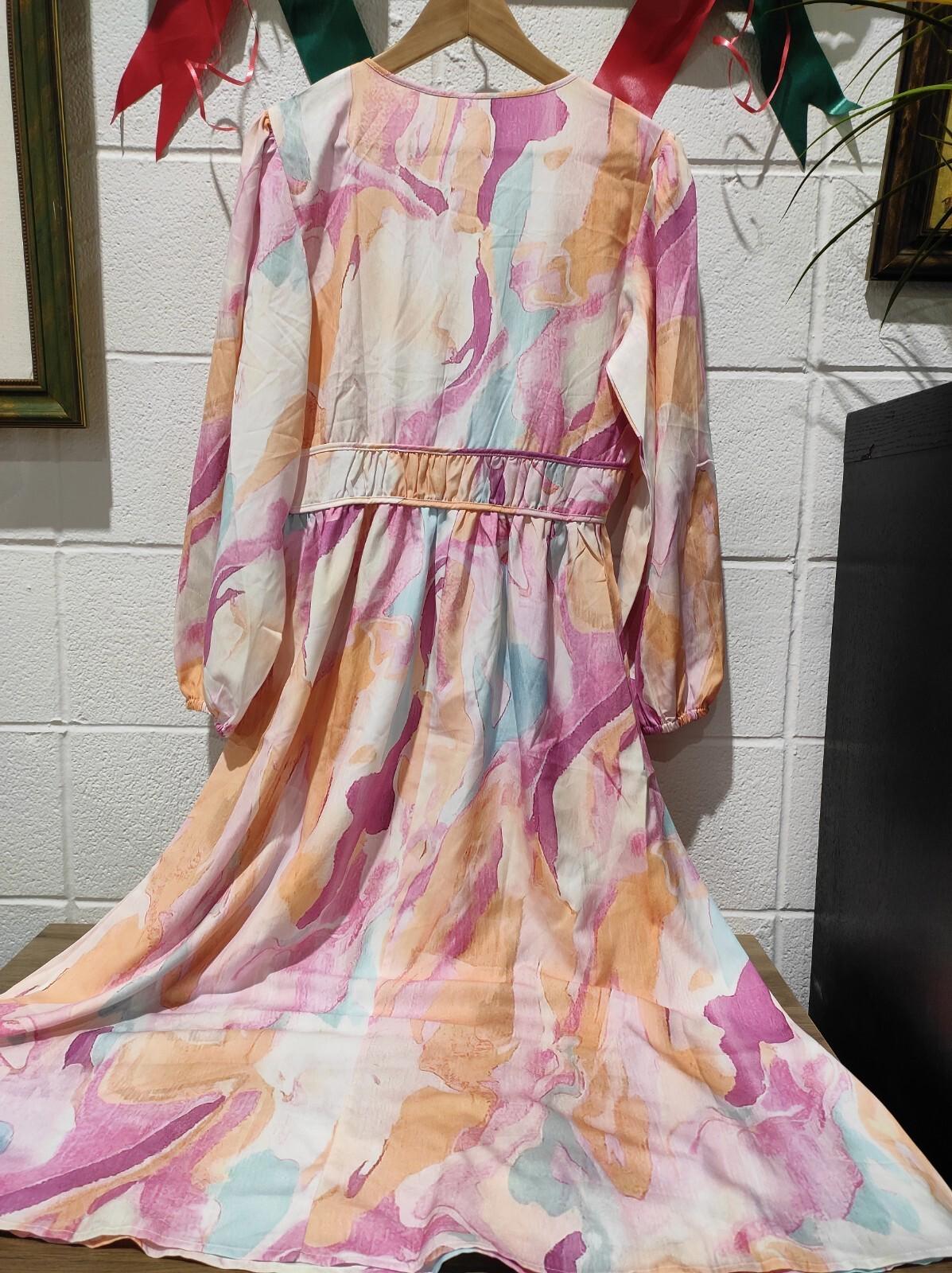 NWT Fashion Holiday Bohemian Flower Maxi Dress Women Floral size- S