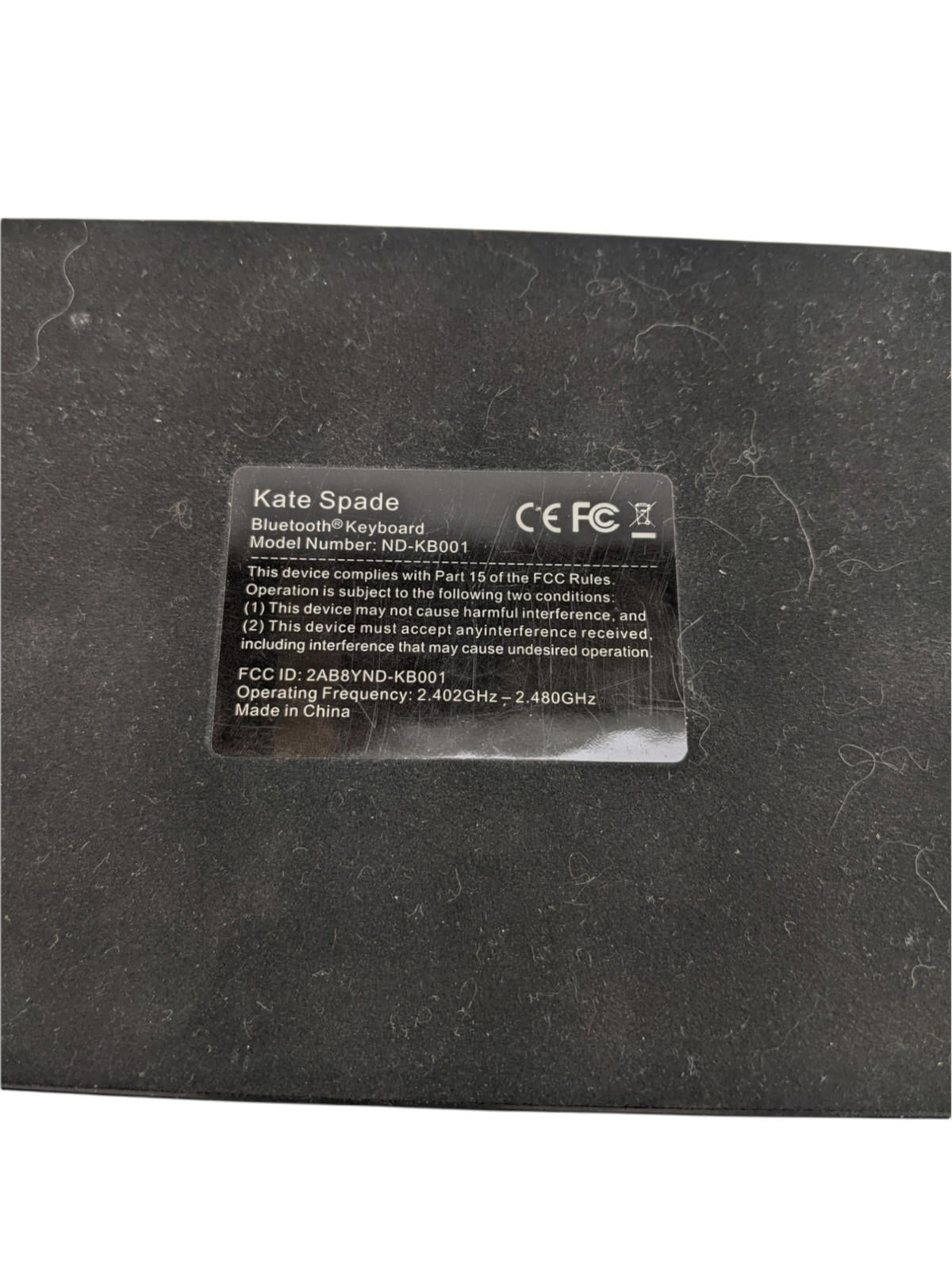Kate Spade Bluetooth Keyboard ND-KB001 For Cedar Street iPad Bag - Power Tested