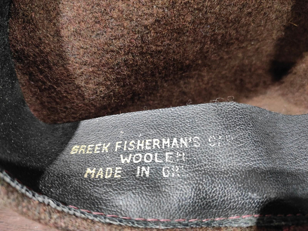 Authentic - Greek Fisherman's Cap - Wool/Nylon - Dark Brown - Made In Greece