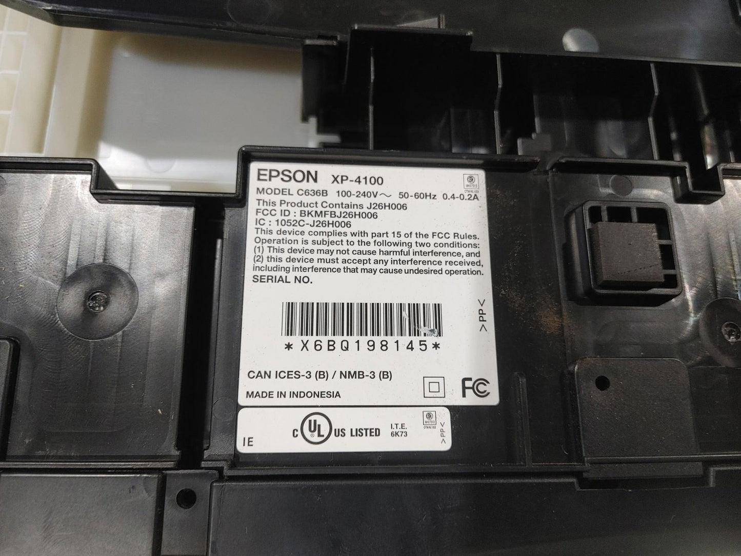 Good Condition Epson XP-4100 InkJet Home Office Printer Tested Working Black