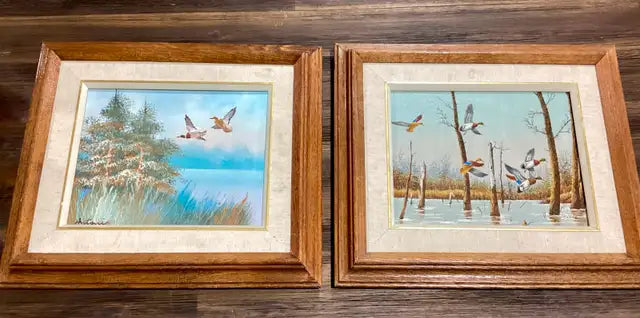 Set of 2 Original Duck Paintings various artists