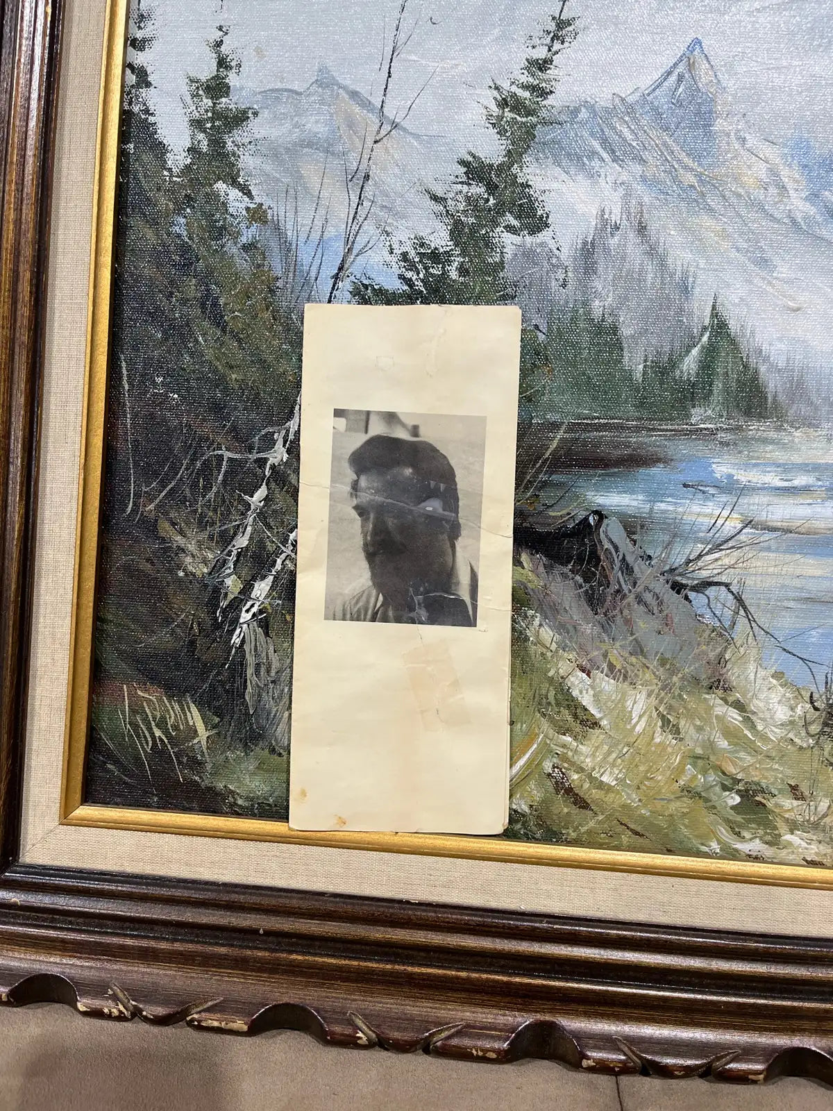 Vintage Imre J.C Koreny painting with wooden frame