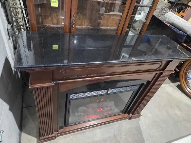 Electric Twin Star Wooden/Marble Fireplace