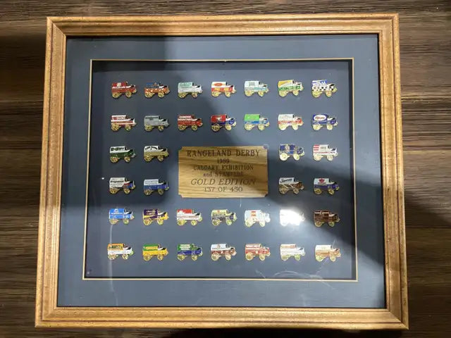 Rangeland Derby 1989 Gold Edition Framed Pin Set
