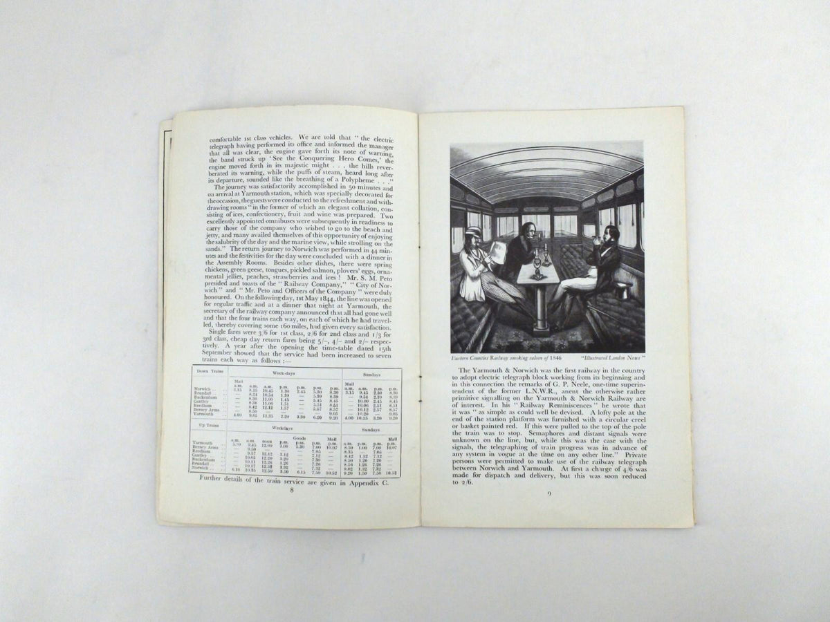 LNER Vintage Train Pamflet Handbooks - Eastern Union Railway & Norfolk 1946