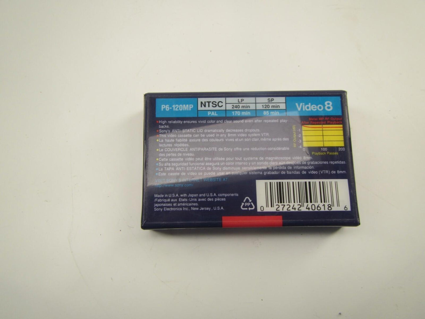 Sony 120 8mm Video Cassette Standard Grade