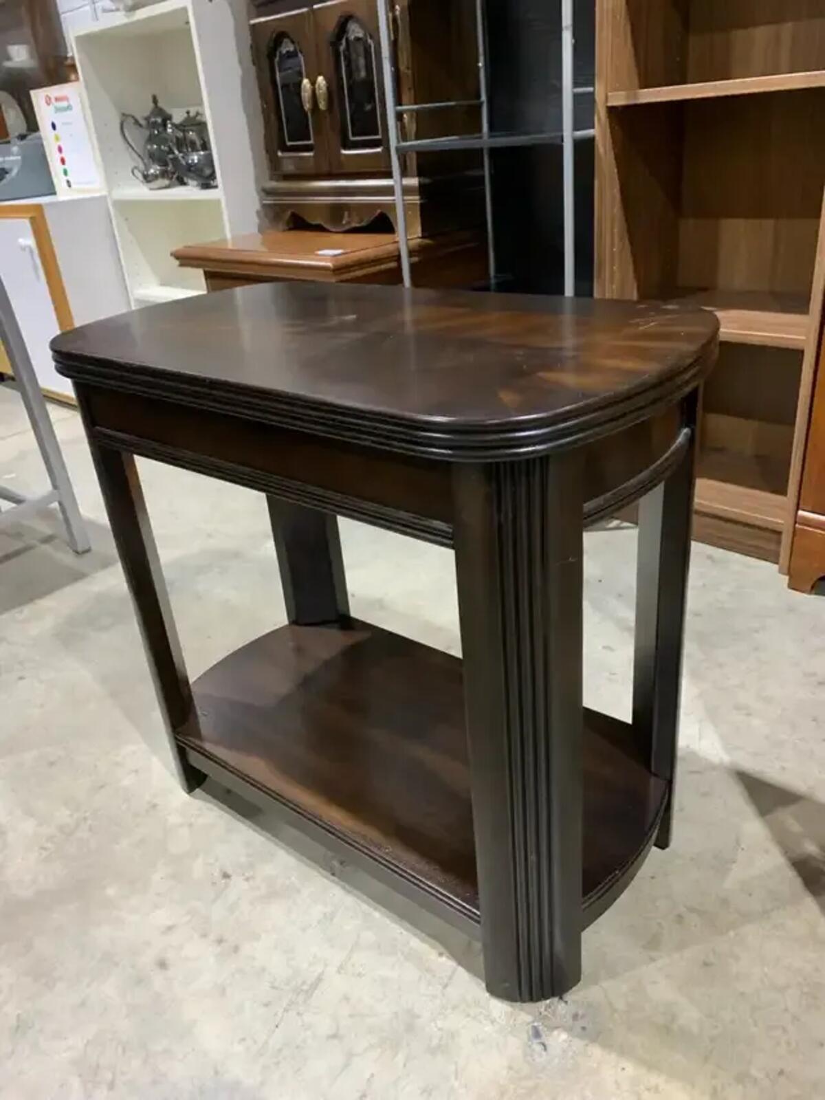 Sunburst Dark Wood End Tables - set of 2