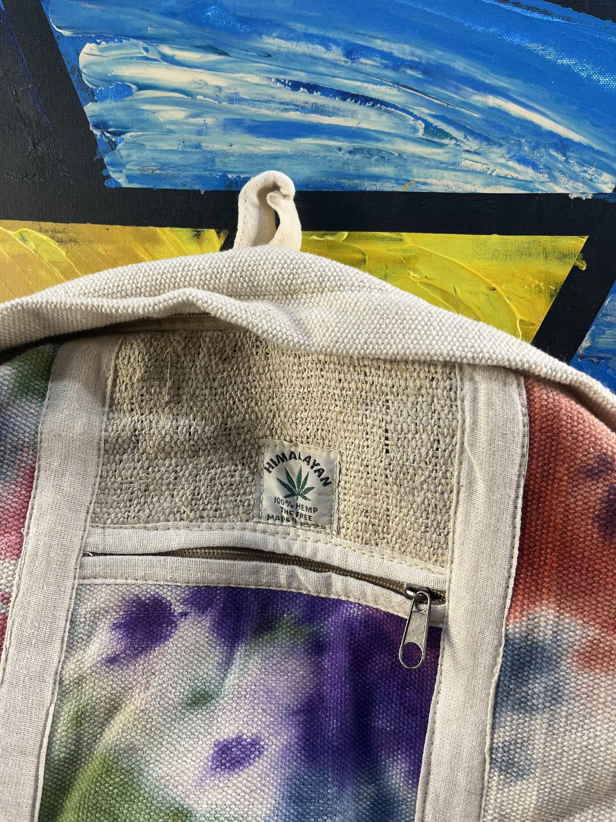 Large Himalayan Hemp Backpack with Laptop sleeve(Tie-Dye)