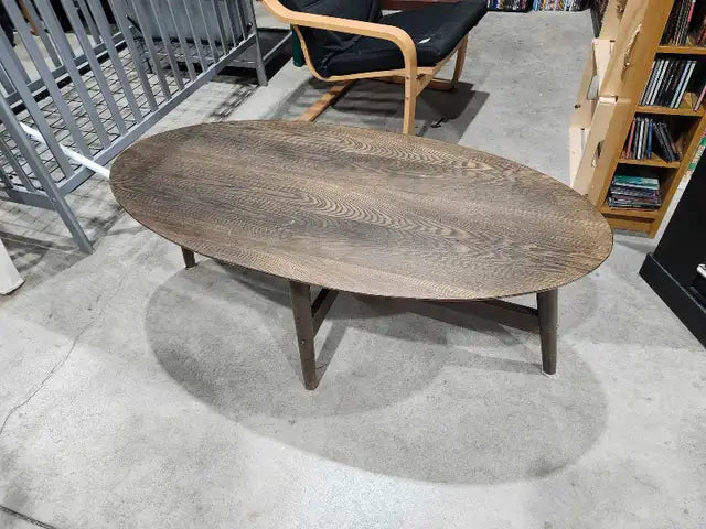 Oval Wooden Coffee Table