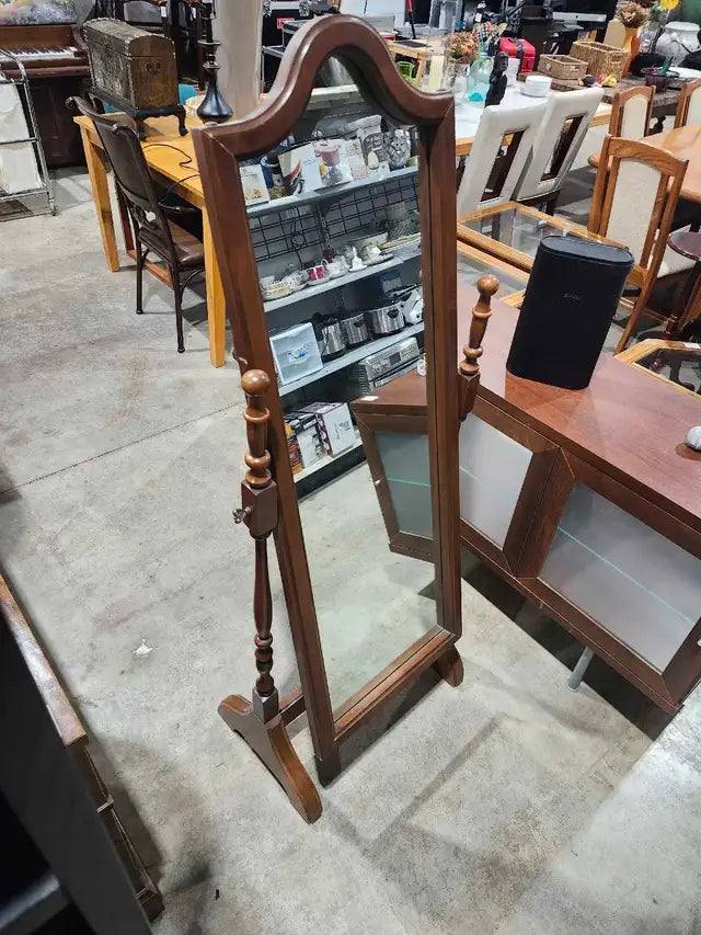 Vintage Wooden Standing Mirror