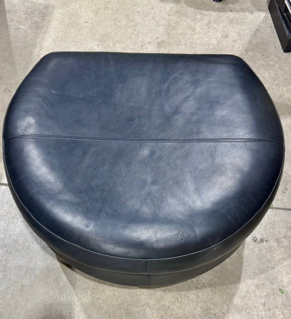 Black Leather Ottoman