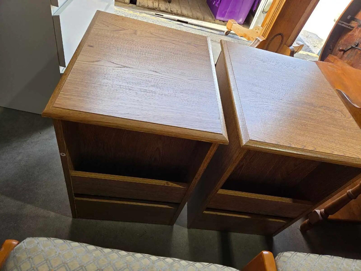 Oak Side Tables Set of 2