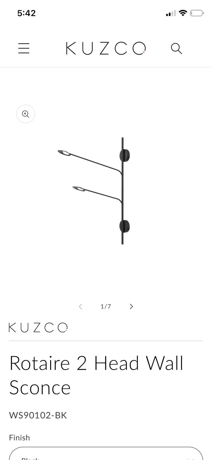 Kuzco Lighting Rotaire 2-Head LED Wall Sconces — 2 available