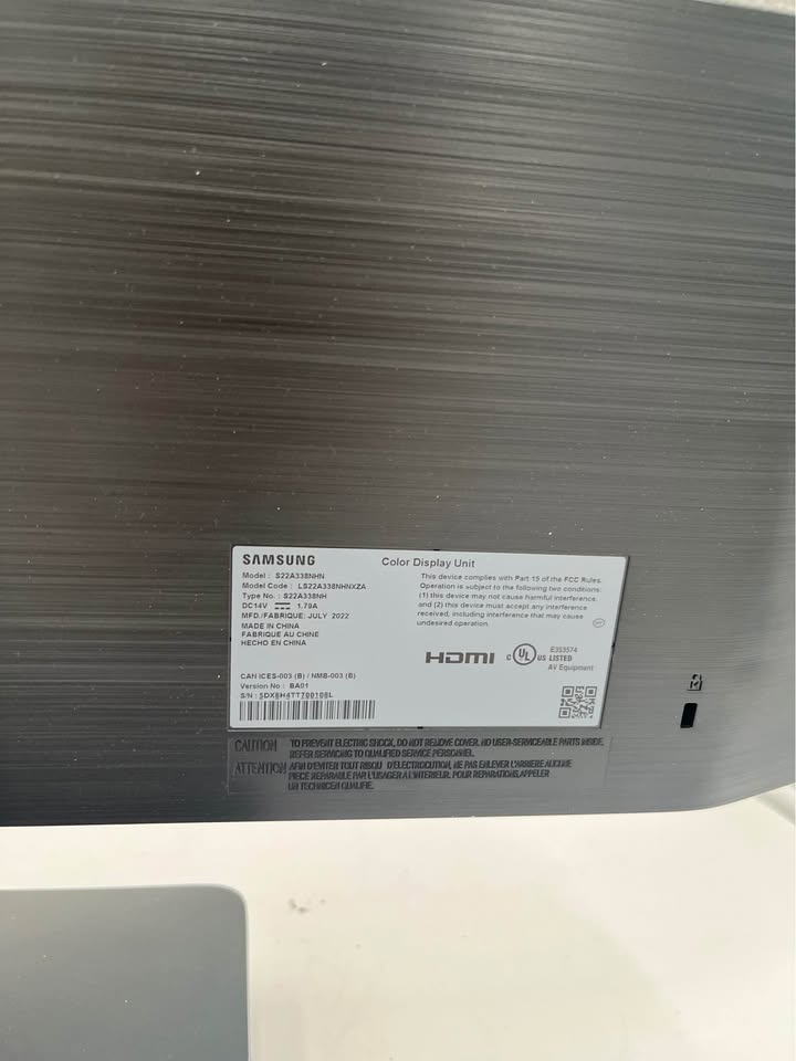 Samsung S22A338NH 22” LED Monitor – Tested, Good Condition