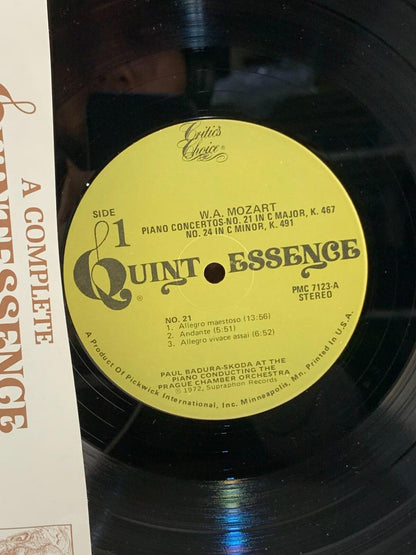 Vinyl LP: Paul Badura-Skoda, "Mozart Piano Concertos Nos 21 & 24," 1972 Stereo
