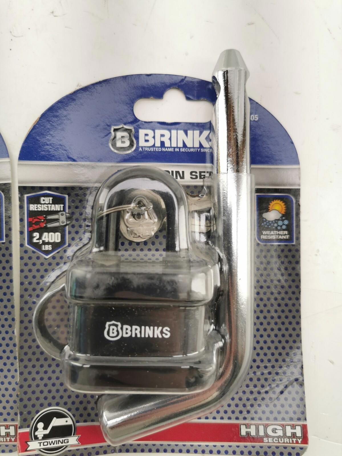 Lot of 2 BRINKS - 40mm Laminated Steel Weather Resistant Padlock with Hitch Pin