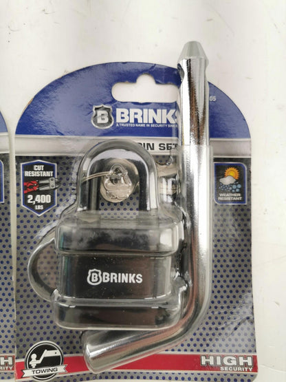 Lot of 2 BRINKS - 40mm Laminated Steel Weather Resistant Padlock with Hitch Pin